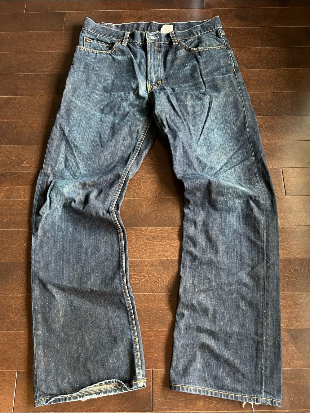 y2k Banana Republic Denim Men's Straight Leg Bootcut Style Jeans Dark Wash - Picture 3 of 7